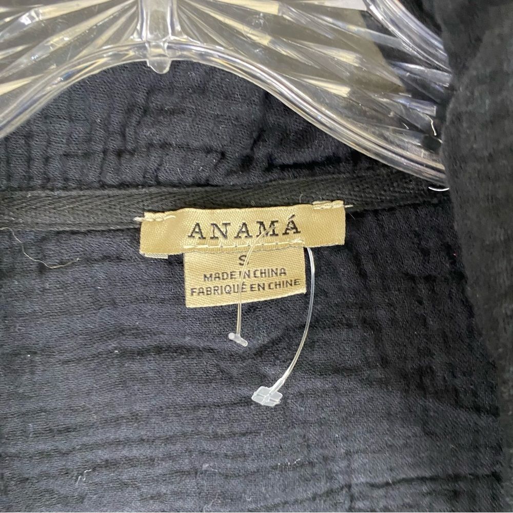 Anama Black Red Open Waterfall Draped Front Gauze Embroidered Elephant Boho S - Picture 8 of 8